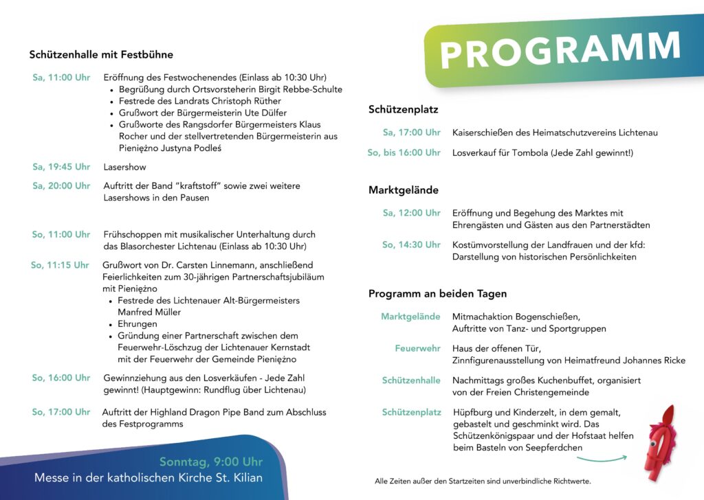 Festwochenende LIchtenau Programm